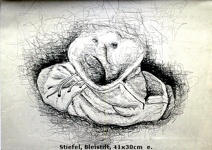 Stiefel, Bleistift, 41x30cm  e.